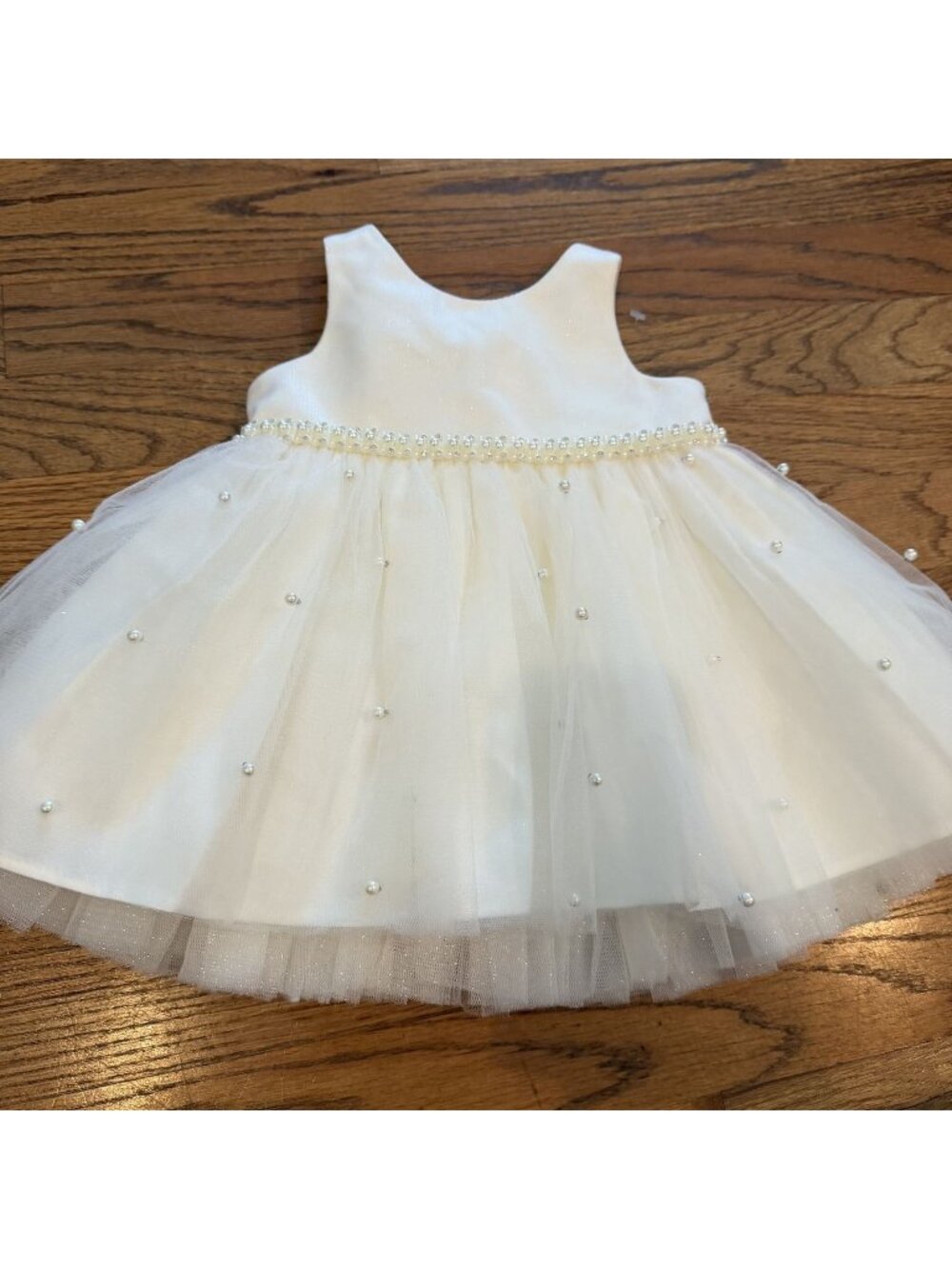 COUTURE PRINCESS BABY GIRLS 12 MONTH WHITE TULLE DRESS FLOWER GIRL
